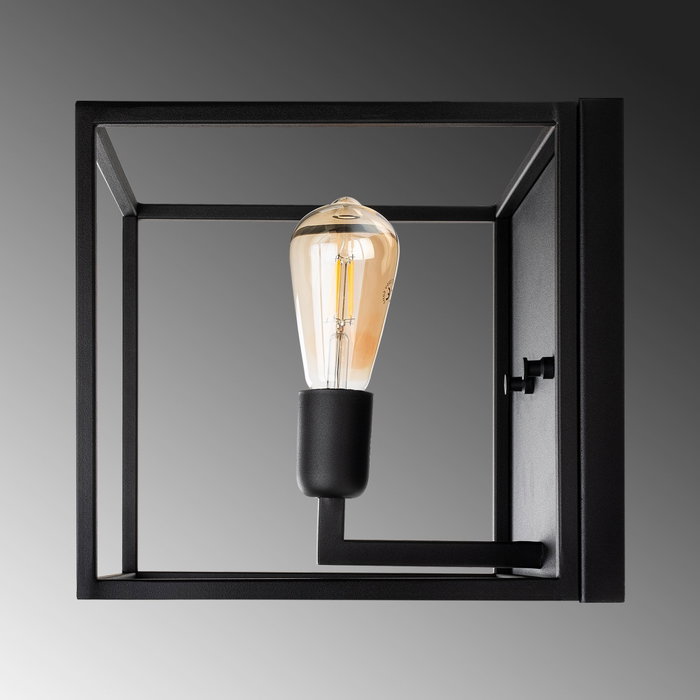 Opviq Kafes - 13750 Lámpara de Pared de Cuerpo Metálico Negro